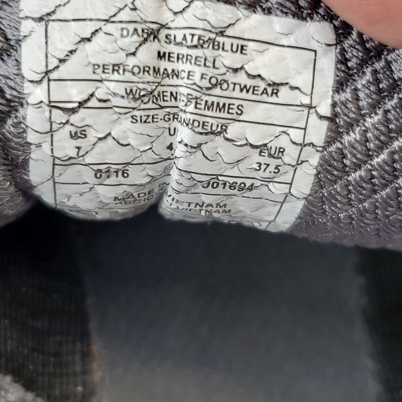 Merrell Shoes Womens Size 7 Trail Running Dark Slate Blue Gray Hiking Lace Up. G - Picture 16 of 16